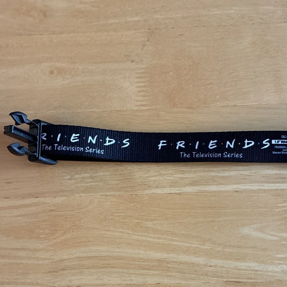 Buckle-Down FRIENDS TV Series Adjustable Black Dog Collar, Large 1.0 in Wide